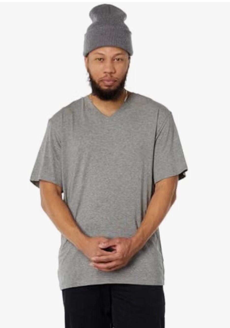 Label Go-To Vee Heather Gray T-shirt